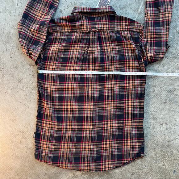 Eddie Bauer Men's Small Flannel Shirt Plaid Long Sleeve Cotton Black Red NWT New - Picture 5 of 7